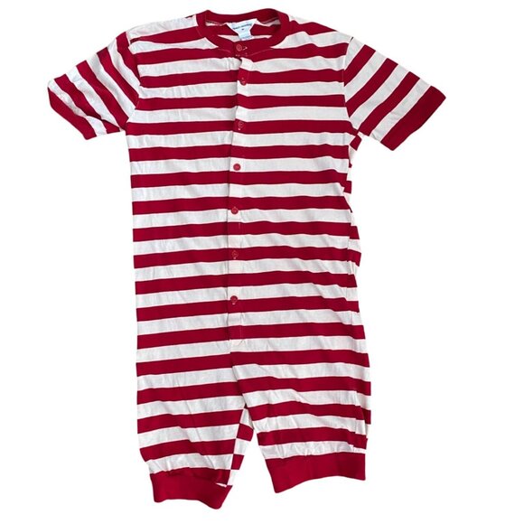 Charles Goodnight One Piece Adult Striped Pajamas-Red/White-M-GUC - Picture 1 of 7